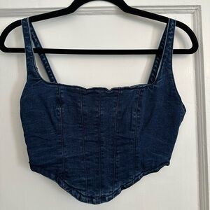 Zara Denim Corset Top